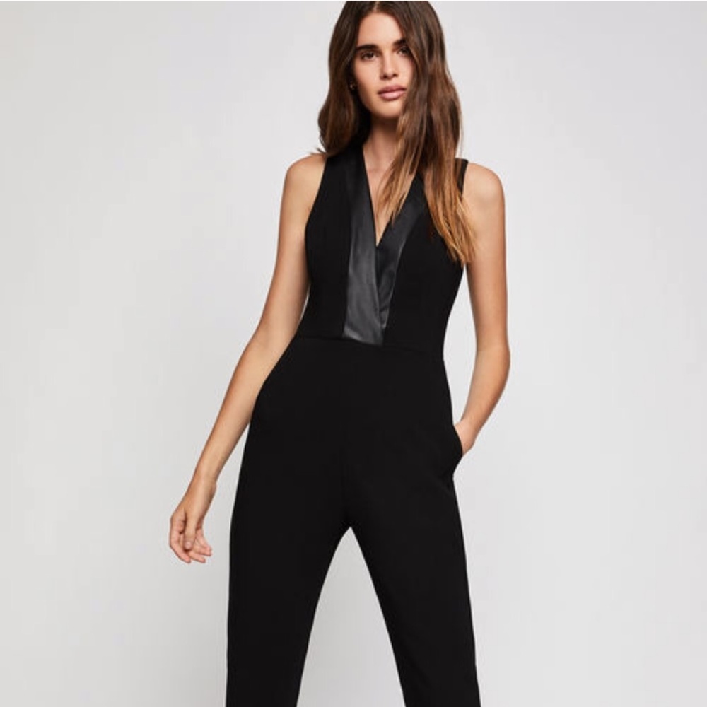 BCBGeneration Tuxedo Surplice Jumpsuit
